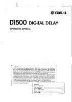 Yamaha D-1500 - Owners Manual 